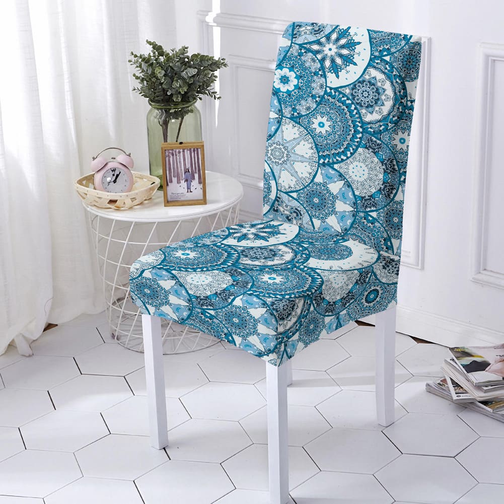 Housse de chaise Mandala Bleu – Image 2