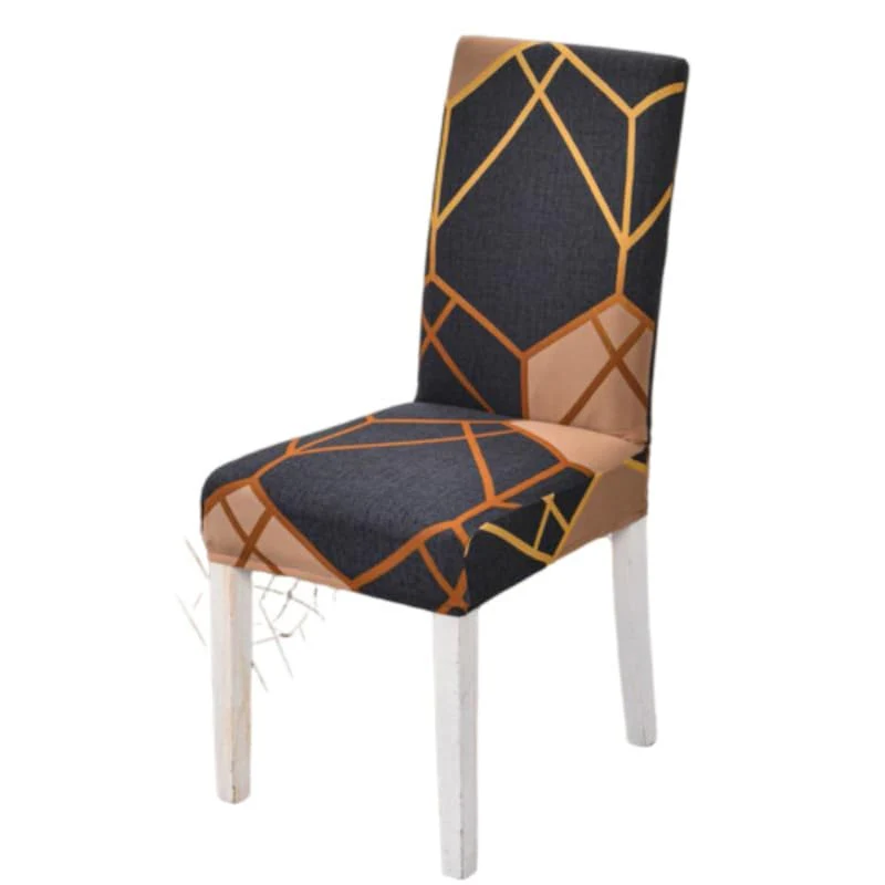 Housse de chaise à motifs polygonaux