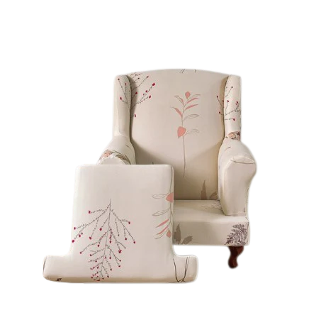 Housse fauteuil Crapaud Fleurie Crème